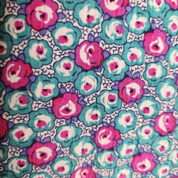 1980s Belle France Floral Print Vintage Midi Dress Size 4 - Picture 6 of 7